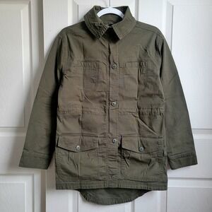 Falls Creek Military Green Utility Cargo‎ Jacket Pocket Collared Size Small